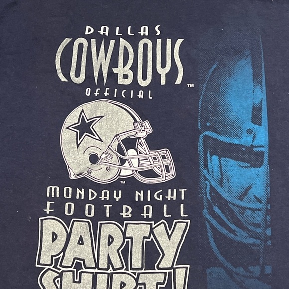 Vintage 90s Dallas Cowboys Monday Night Football Nutmeg Mills 1990s Tshirt - Picture 2 of 8